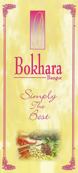 Indian Restaurant & Carry Out - Bokhara Bangor - Menu Cover Indian Restaurant & Carry Out - Bokhara Bangor - Menu Cover